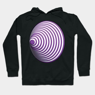 Geometric purple concentric circles 3D doodle art Hoodie